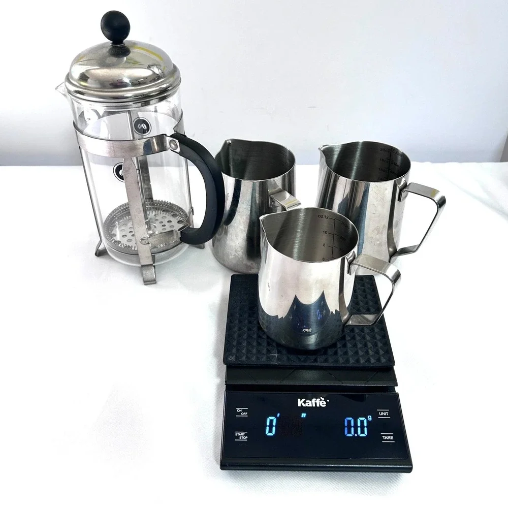 LOT of 8 Barista Tools French Press Coffee Milk Frothing Tamper‎ Art Coffee Book